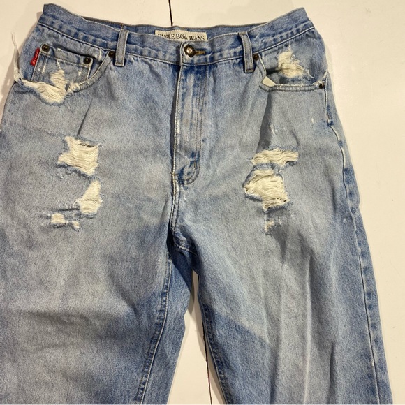 Bugle Boy Vintage Retro 90’s Y2K Light Wash Distressed 100% Cotton Jeans - Picture 4 of 16